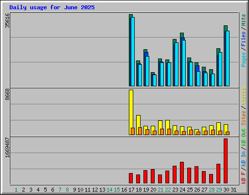 Daily usage for June 2025