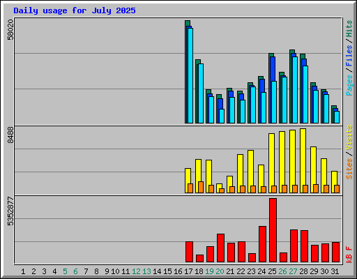 Daily usage for July 2025