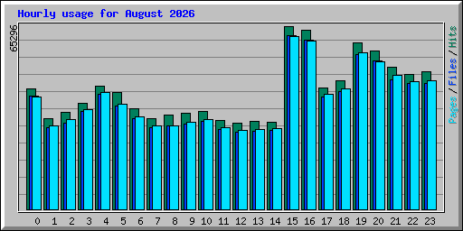 Hourly usage for August 2026